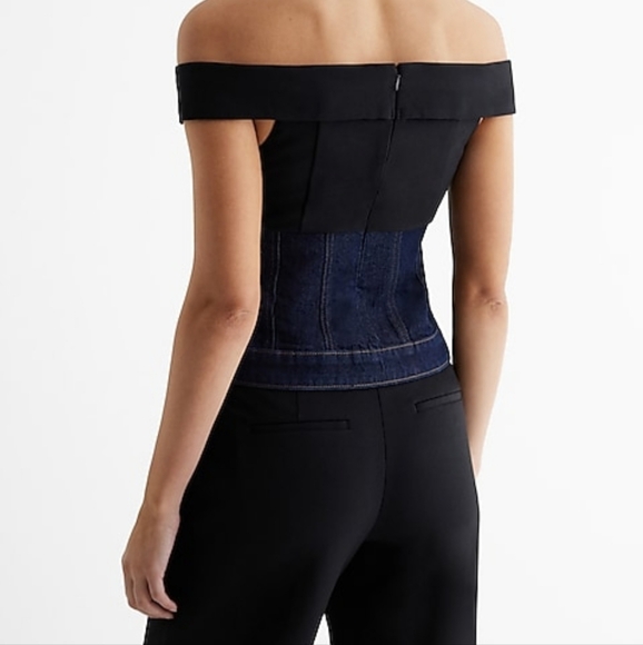 Denim and twill corset - Picture 3 of 4